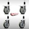 Service Caster 5'' SS Gray Poly Swivel 1-3/8'' Expanding Stem Caster Set 2 Total Lock Brakes, 4PK SCC-SSEXTTL20S514-PPUB-2-S-2-138 - alternate 2
